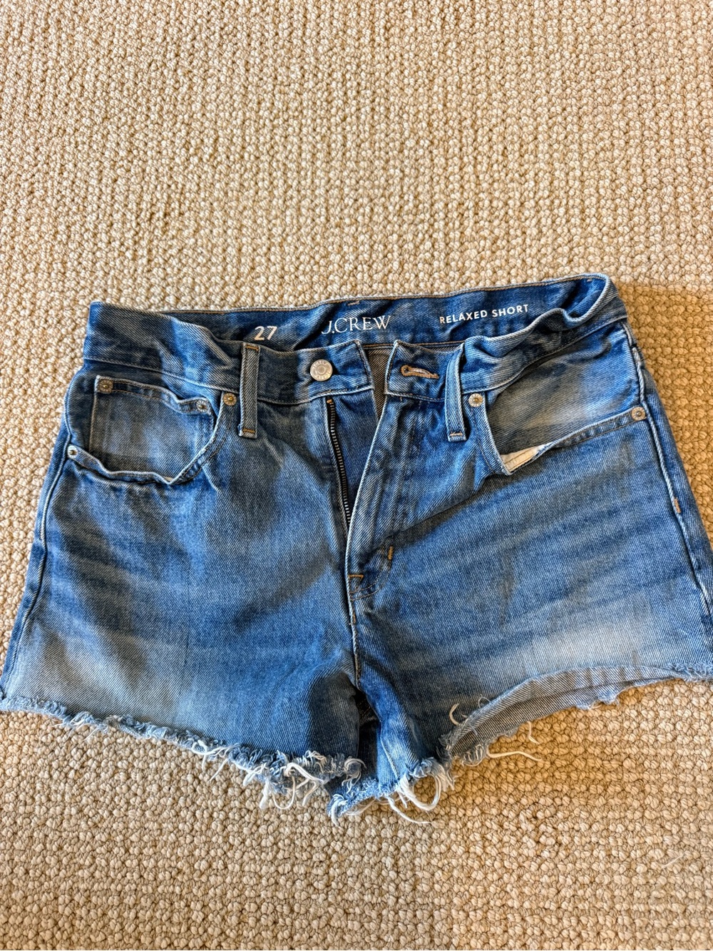 J. Crew Relaxed High-Rise Denim Shorts in Blue